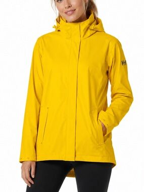 Helly Hansen Yellow Rain Hooded Jacket Coat size Small